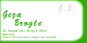 geza brogle business card